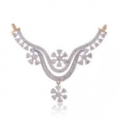 Beautifully Crafted Diamond Necklace & Matching Earrings in 18K Yellow Gold with Certified Diamonds - TM0512P